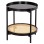 SIDE TABLE SEITZ FK18031 GLASS TOP-METAL-RATTAN IN NATURAL Φ50x56Hcm.