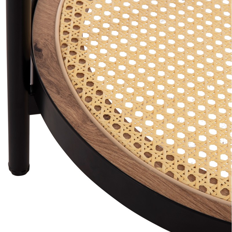 SIDE TABLE SEITZ FK18031 GLASS TOP-METAL-RATTAN IN NATURAL Φ50x56Hcm. SIDE TABLE SEITZ FK18031 GLASS TOP-METAL-RATTAN IN NATURAL Φ50x56Hcm.