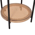 SIDE TABLE SEITZ FK18031 GLASS TOP-METAL-RATTAN IN NATURAL Φ50x56Hcm. SIDE TABLE SEITZ FK18031 GLASS TOP-METAL-RATTAN IN NATURAL Φ50x56Hcm.