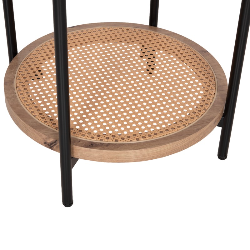 SIDE TABLE SEITZ FK18031 GLASS TOP-METAL-RATTAN IN NATURAL Φ50x56Hcm. SIDE TABLE SEITZ FK18031 GLASS TOP-METAL-RATTAN IN NATURAL Φ50x56Hcm.