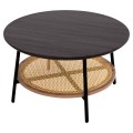 COFFEE TABLE SEWELL FK18033 MDF IN ZEBRANO-METAL LEGS-RATTAN IN NATURAL Φ80x46Hcm. COFFEE TABLE SEWELL FK18033 MDF IN ZEBRANO-METAL LEGS-RATTAN IN NATURAL Φ80x46Hcm.