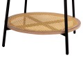 COFFEE TABLE SEWELL FK18033 MDF IN ZEBRANO-METAL LEGS-RATTAN IN NATURAL Φ80x46Hcm. COFFEE TABLE SEWELL FK18033 MDF IN ZEBRANO-METAL LEGS-RATTAN IN NATURAL Φ80x46Hcm.