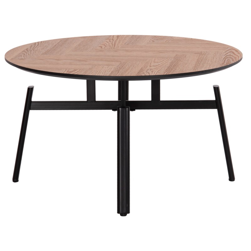 COFFEE TABLE SWIVELLING NORTON FK18035.03 METAL LEGS IN BLACK-MDF TOP IN SONAMA Φ80x45.5Hcm. COFFEE TABLE SWIVELLING NORTON FK18035.03 METAL LEGS IN BLACK-MDF TOP IN SONAMA Φ80x45.5Hcm.
