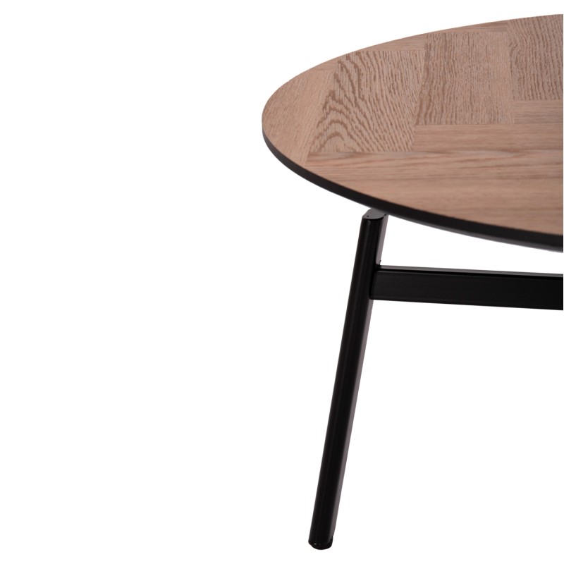 COFFEE TABLE SWIVELLING NORTON FK18035.03 METAL LEGS IN BLACK-MDF TOP IN SONAMA Φ80x45.5Hcm. COFFEE TABLE SWIVELLING NORTON FK18035.03 METAL LEGS IN BLACK-MDF TOP IN SONAMA Φ80x45.5Hcm.