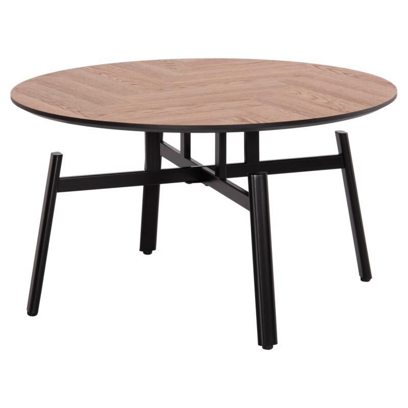 COFFEE TABLE SWIVELLING NORTON FK18035.03 METAL LEGS IN BLACK-MDF TOP IN SONAMA Φ80x45.5Hcm. COFFEE TABLE SWIVELLING NORTON FK18035.03 METAL LEGS IN BLACK-MDF TOP IN SONAMA Φ80x45.5Hcm.