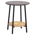 SIDE TABLE SEWELL FK18034 MDF IN ZEBRANO-METAL LEGS-RATTAN IN NATURAL Φ45x55Hcm. SIDE TABLE SEWELL FK18034 MDF IN ZEBRANO-METAL LEGS-RATTAN IN NATURAL Φ45x55Hcm.