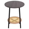 SIDE TABLE SEWELL FK18034 MDF IN ZEBRANO-METAL LEGS-RATTAN IN NATURAL Φ45x55Hcm. SIDE TABLE SEWELL FK18034 MDF IN ZEBRANO-METAL LEGS-RATTAN IN NATURAL Φ45x55Hcm.