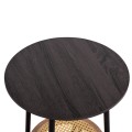 SIDE TABLE SEWELL FK18034 MDF IN ZEBRANO-METAL LEGS-RATTAN IN NATURAL Φ45x55Hcm. SIDE TABLE SEWELL FK18034 MDF IN ZEBRANO-METAL LEGS-RATTAN IN NATURAL Φ45x55Hcm.