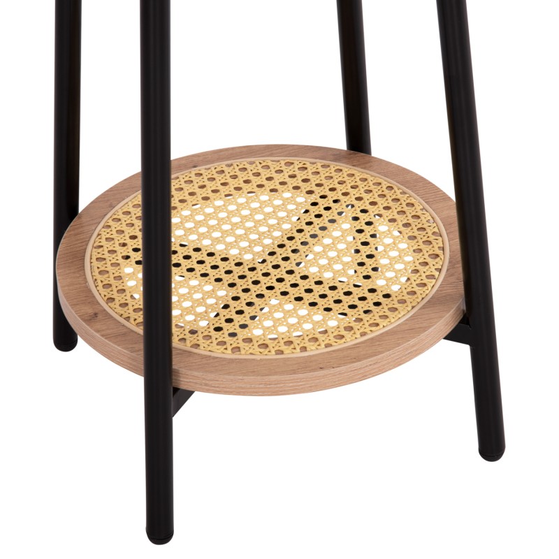 SIDE TABLE SEWELL FK18034 MDF IN ZEBRANO-METAL LEGS-RATTAN IN NATURAL Φ45x55Hcm. SIDE TABLE SEWELL FK18034 MDF IN ZEBRANO-METAL LEGS-RATTAN IN NATURAL Φ45x55Hcm.
