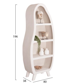 SHELF RACK SERIES SANTORINI FK18067 MDF IN OFF-WHITE 80x38x196Hcm. SHELF RACK SERIES SANTORINI FK18067 MDF IN OFF-WHITE 80x38x196Hcm.