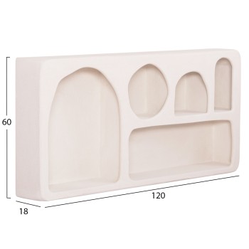 WALL SHELF SERIES SANTORINI FK18063.01 MDF IN OFF-WHITE 120x18x60Hcm. WALL SHELF SERIES SANTORINI FK18063.01 MDF IN OFF-WHITE 120x18x60Hcm.