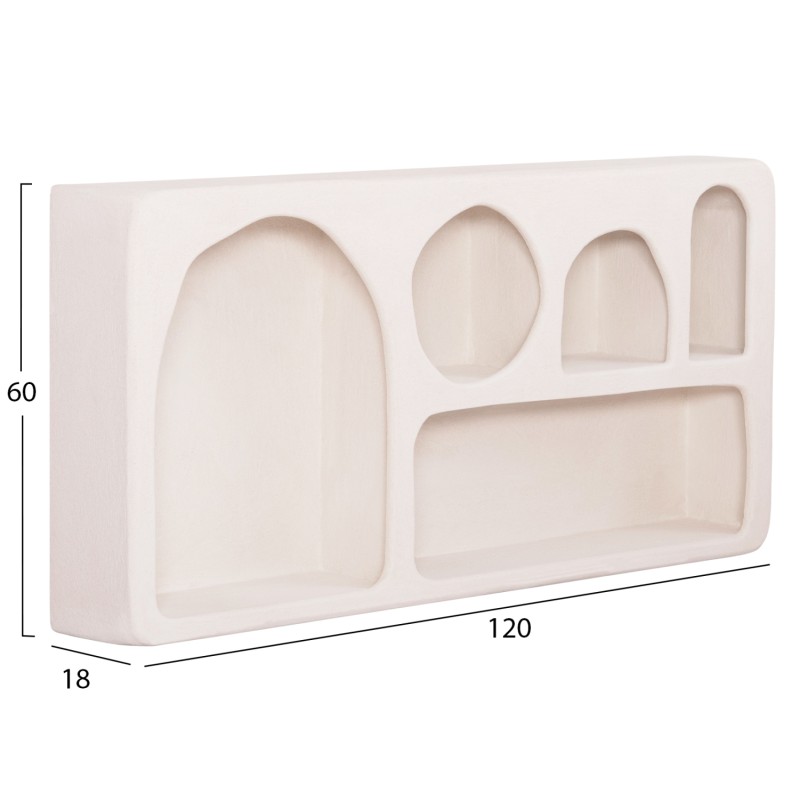 WALL SHELF SERIES SANTORINI FK18063.01 MDF IN OFF-WHITE 120x18x60Hcm. WALL SHELF SERIES SANTORINI FK18063.01 MDF IN OFF-WHITE 120x18x60Hcm.