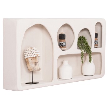WALL SHELF SERIES SANTORINI FK18063.01 MDF IN OFF-WHITE 120x18x60Hcm.