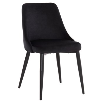 DINING CHAIR SERENITY FK8527.14 BLACK VELVET-BLACK METALLIC LEGS 51x54x83,5Hcm.