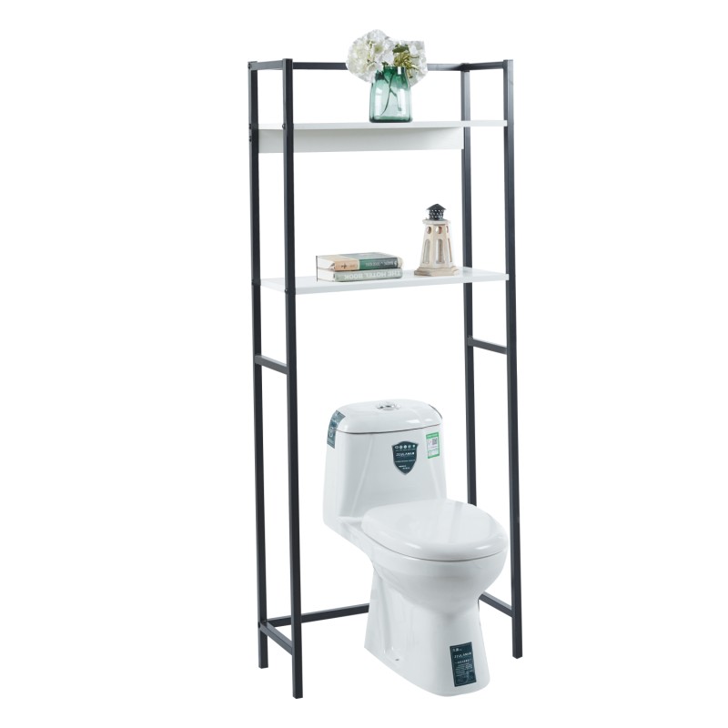 BATHROOM RACK HYGI FK18072.02 METAL FRAME IN BLACK-MDF SHELVES IN WHITE 64x25x156Hcm. BATHROOM RACK HYGI FK18072.02 METAL FRAME IN BLACK-MDF SHELVES IN WHITE 64x25x156Hcm.
