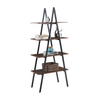 RACK STAM FK18073.04 BLACK METAL FRAME-MELAMINE IN WALNUT 71x38x165Hcm.