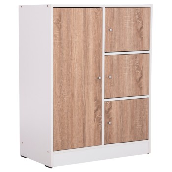 CABINET WITH 4 STORAGE SPACES MATIN FK2479.01 SONAMA OAK-WHITE MELAMINE 80x39,5x99,5Hcm.