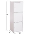 CABINET WITH 3 STORAGE SPACES SORIANO FK9939.01 WHITE MELAMINE 40x39x119Hcm. CABINET WITH 3 STORAGE SPACES SORIANO FK9939.01 WHITE MELAMINE 40x39x119Hcm.