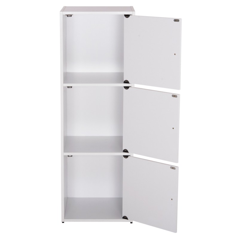 CABINET WITH 3 STORAGE SPACES SORIANO FK9939.01 WHITE MELAMINE 40x39x119Hcm. CABINET WITH 3 STORAGE SPACES SORIANO FK9939.01 WHITE MELAMINE 40x39x119Hcm.