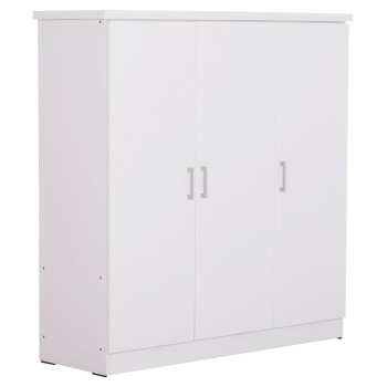 WARDROBE 3-LEAF WITH SHELVES FUENTO FK2482.02 MELAMINE IN WHITE 120-116x40x123.5Hcm