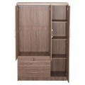 WARDROBE WITH MIRROR & SHELVES JARRY FK2485.11 MELAMINE IN SONAMA OAK 119x48x183Hcm. WARDROBE WITH MIRROR & SHELVES JARRY FK2485.11 MELAMINE IN SONAMA OAK 119x48x183Hcm.