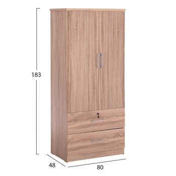 WARDROBE WITH DRAWERS REINA FK2484.11 MELAMINE IN SONAMA OAK 80x48x183Hcm.