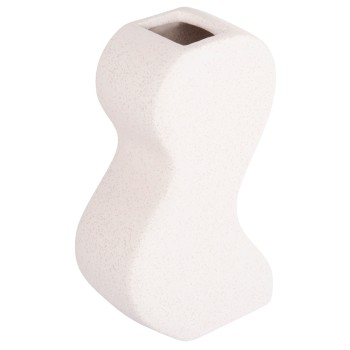 CERAMIC TABLE DECOR SERIES "SEBOR" FK4590.01 OFF WHITE WITH CRYSTALLISATION 13x6x22Hcm.