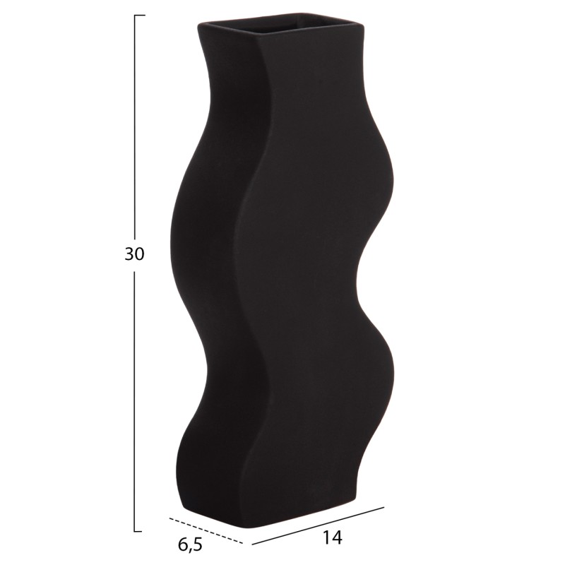 CERAMIC TABLE DECOR SERIES "SEBOR" FK4589.02 MATTE BLACK 14x6.5x30Hcm. CERAMIC TABLE DECOR SERIES "SEBOR" FK4589.02 MATTE BLACK 14x6.5x30Hcm.