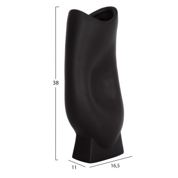 CERAMIC TABLE DECOR SERIES GLAZE FK4609.02 MATTE BLACK 16.5x11x38Hcm. CERAMIC TABLE DECOR SERIES GLAZE FK4609.02 MATTE BLACK 16.5x11x38Hcm.