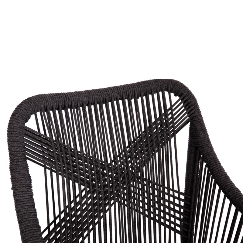ALUMINUM ARMCHAIR MYRTIA FK5549.11 GREY ROPE - WALNUT COLORED LEGS 60x64x88Hcm ALUMINUM ARMCHAIR MYRTIA FK5549.11 GREY ROPE - WALNUT COLORED LEGS 60x64x88Hcm