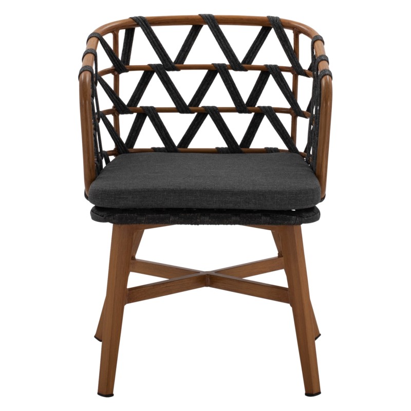ALUMINUM ARMCHAIR RICKO FK5782.11 WITH WIDE GREY STRAPS 58x59x78 cm. ALUMINUM ARMCHAIR RICKO FK5782.11 WITH WIDE GREY STRAPS 58x59x78 cm.