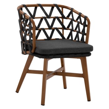 ALUMINUM ARMCHAIR RICKO FK5782.11 WITH WIDE GREY STRAPS  58x59x78 cm.