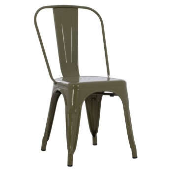 DINING CHAIR MELITA-PRO FK8641.43 METAL IN DARK OLIVE GREEN 44x47x84.5Hcm.