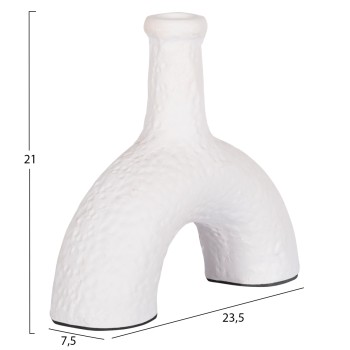 DECORATIVE VASE SERIES CLAYVON FK4403 TERRACOTTA IN WHITE COLOR 23.5x7.5x21Hcm. DECORATIVE VASE SERIES CLAYVON FK4403 TERRACOTTA IN WHITE COLOR 23.5x7.5x21Hcm.
