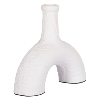 DECORATIVE VASE SERIES CLAYVON FK4403 TERRACOTTA IN WHITE COLOR 23.5x7.5x21Hcm.