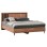 BED DOUBLE SERIES HARRY FK688.01 MELAMINE IN NATURAL WOOD COLOR AND BLACK 164x204x100Hcm.