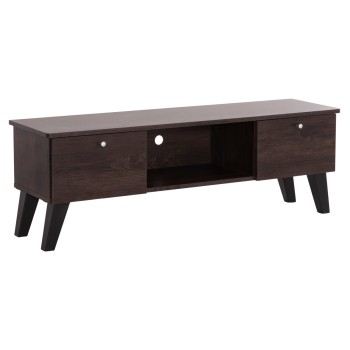 TV FURNITURE IREN FK2481.02 MELAMINE IN WALNUT-BLACK 120x32,5-34x41Hcm.