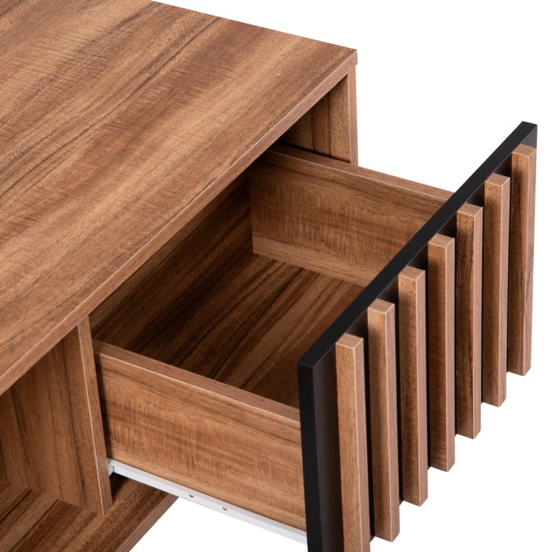 COFFEE TABLE SERIES HARRY FK18007.01 MELAMINE IN NATURAL WOOD COLOR & BLACK 110x60x43,5Hcm.