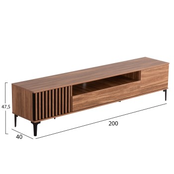 TV FURNITURE SERIES HARRY FK18008.01 MELAMINE IN NATURAL WOOD COLOR AND BLACK 200x40x47,5Hcm. TV FURNITURE SERIES HARRY FK18008.01 MELAMINE IN NATURAL WOOD COLOR AND BLACK 200x40x47,5Hcm.