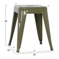 STOOL MELITA FK0096.43 METAL IN DARK OLIVE COLOR 37x37x45Hcm. STOOL MELITA FK0096.43 METAL IN DARK OLIVE COLOR 37x37x45Hcm.