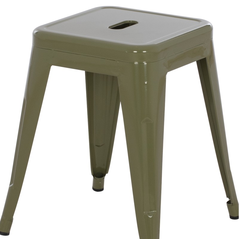 STOOL MELITA FK0096.43 METAL IN DARK OLIVE COLOR 37x37x45Hcm. STOOL MELITA FK0096.43 METAL IN DARK OLIVE COLOR 37x37x45Hcm.