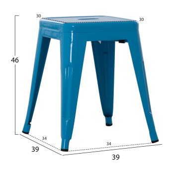 STOOL MELITA FK0096.48 METAL IN BLUE COLOR 37x37x45Hcm. STOOL MELITA FK0096.48 METAL IN BLUE COLOR 37x37x45Hcm.