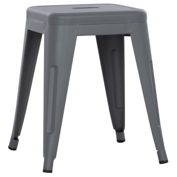 STOOL MELITA FK0096.50 METAL IN MATTE GREY COLOR 37x37x45Hcm.