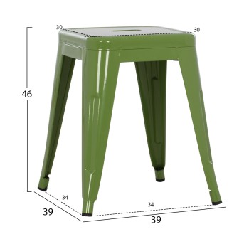 STOOL MELITA FK0096.53 METAL IN LIGHT OLIVE GREEN COLOR 37x37x45Hcm. STOOL MELITA FK0096.53 METAL IN LIGHT OLIVE GREEN COLOR 37x37x45Hcm.