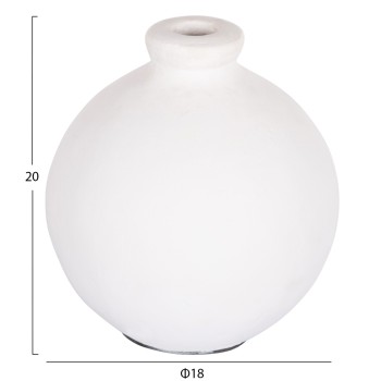 DECORATIVE VASE SERIES CLAYVON FK4410 TERRACOTTA IN WHITE COLOR 18x18x20Hcm. DECORATIVE VASE SERIES CLAYVON FK4410 TERRACOTTA IN WHITE COLOR 18x18x20Hcm.
