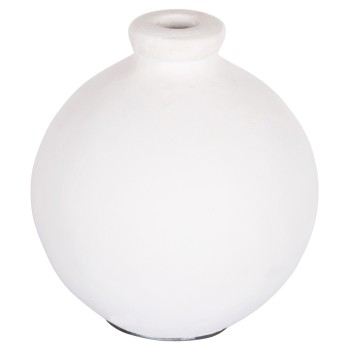 DECORATIVE VASE SERIES CLAYVON FK4410 TERRACOTTA IN WHITE COLOR 18x18x20Hcm.
