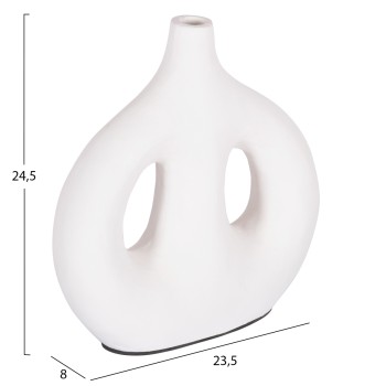 DECORATIVE VASE SERIES CLAYVON FK4413 TERRACOTTA IN WHITE COLOR 23.5x8x24.5Hcm. DECORATIVE VASE SERIES CLAYVON FK4413 TERRACOTTA IN WHITE COLOR 23.5x8x24.5Hcm.