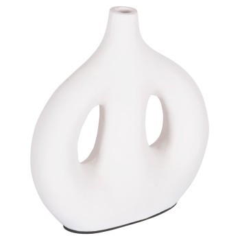 DECORATIVE VASE SERIES CLAYVON FK4413 TERRACOTTA IN WHITE COLOR 23.5x8x24.5Hcm.
