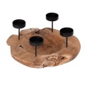 TABLE CANDLE HOLDER/BOWL FRAN FK4390 TEAK WOOD-METAL 30x30x7-15Hcm. TABLE CANDLE HOLDER/BOWL FRAN FK4390 TEAK WOOD-METAL 30x30x7-15Hcm.