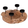 TABLE CANDLE HOLDER/BOWL FRAN FK4390 TEAK WOOD-METAL 30x30x7-15Hcm. TABLE CANDLE HOLDER/BOWL FRAN FK4390 TEAK WOOD-METAL 30x30x7-15Hcm.